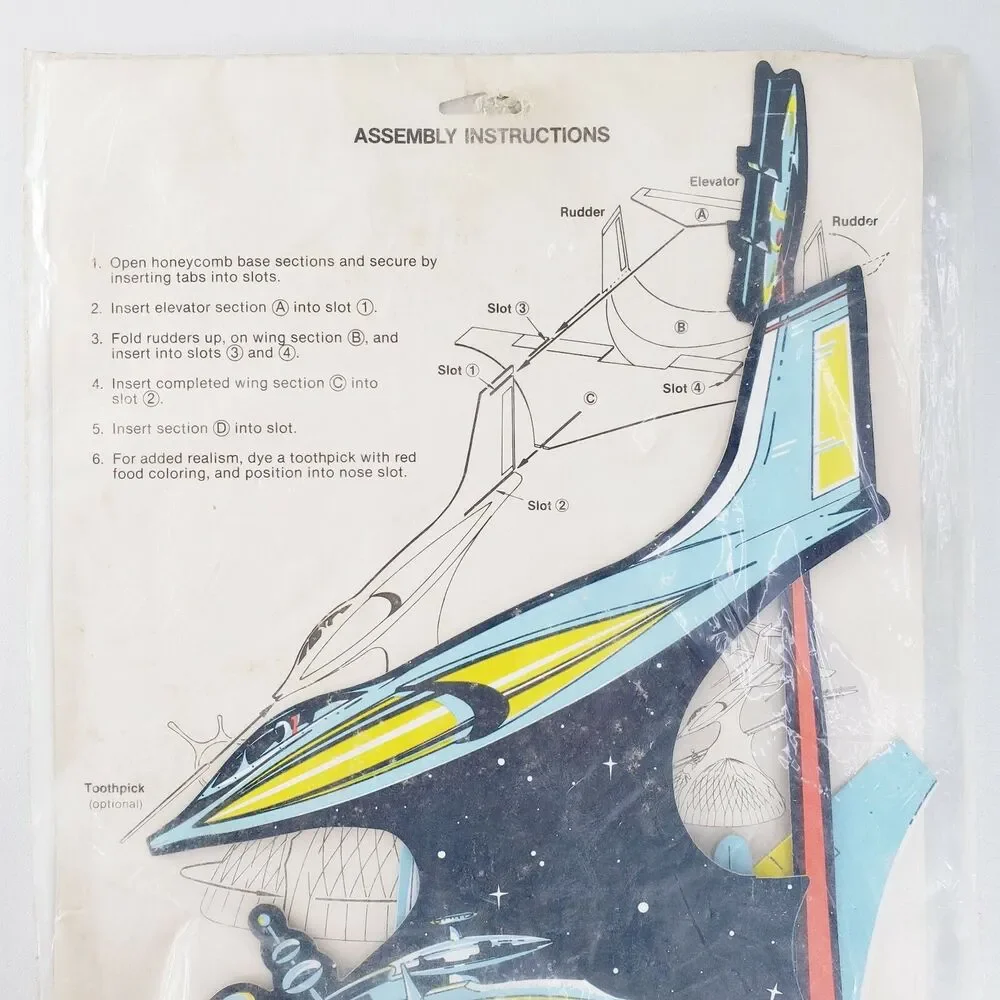 Vtg Star Ship Centerpiece Honeycomb Tissue 1977 Party Supply Atomic Space Retro